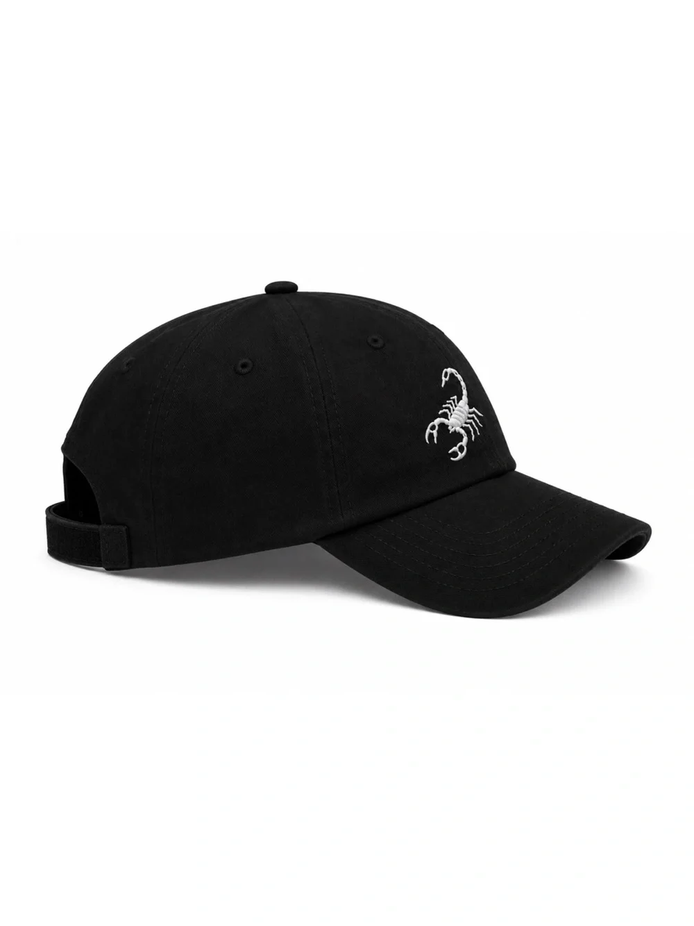 🦂 Scorpion Embroidered Black Baseball Cap Minimalist Streetwear Adjustable Hat